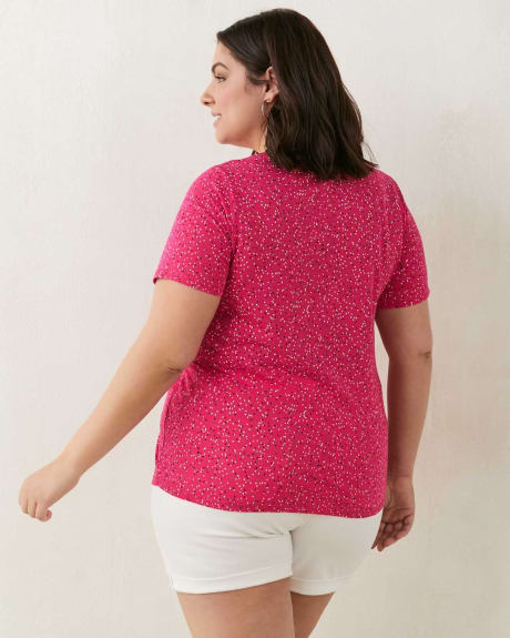 Printed Crew-Neck Curvy Tee - In Every Story