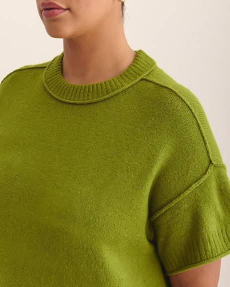 Relaxed Crewneck Short-Sleeve Sweater