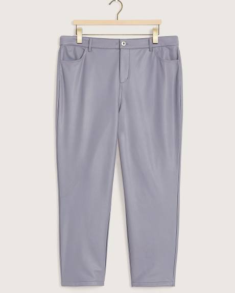 High-Waisted Straight-Leg Faux Leather Pant - Addition Elle