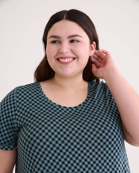 Responsible, Printed Modern Short-Sleeve Scoop Neck Tunic