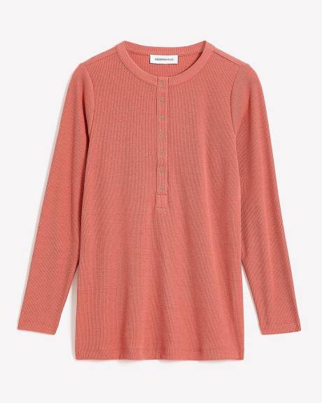 T-shirt côtelé avec col Henley - Addition Elle - Essentiels PENN.