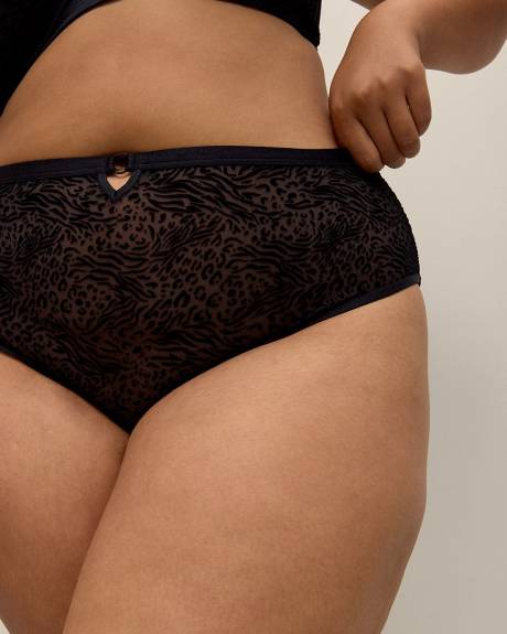 High-Cut Zebra Mesh Brief - Déesse Collection