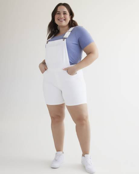 Salopette courte en denim, coupe 1948, blanche, tissu responsable - d/C JEANS