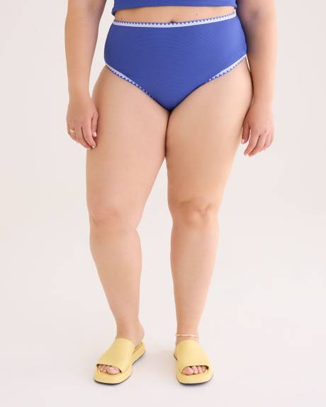 Culotte de maillot texturée avec élastique à motifs géométriques
