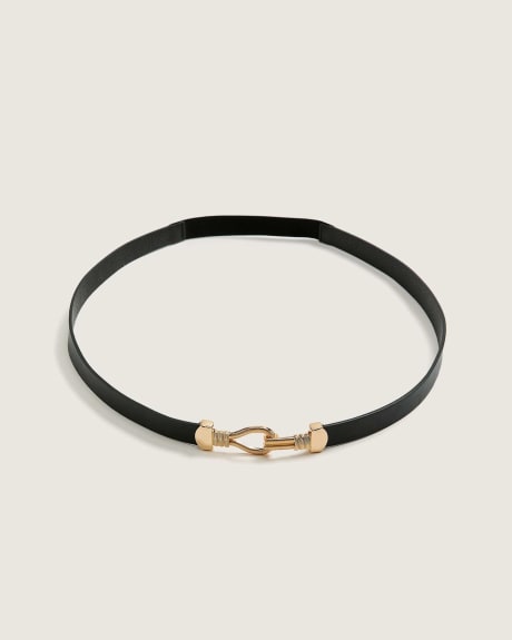 Waist Belt With Back Elastic And Hook Closure - In Every Story