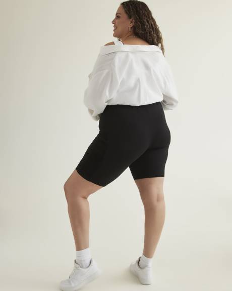 Responsible, Black Fashion Bike Short with Side Ruched Band