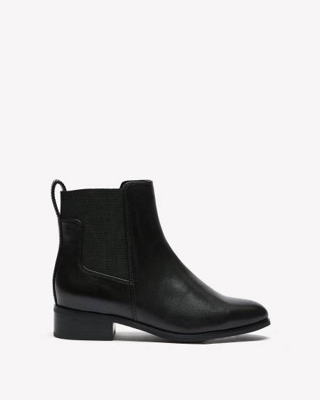Botte courte Callie en cuir imperméable, pied très large - Blondo