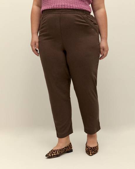 Linen Blend Tapered-Leg Pant