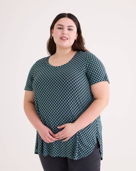 Responsible, Printed Modern Short-Sleeve Scoop Neck Tunic