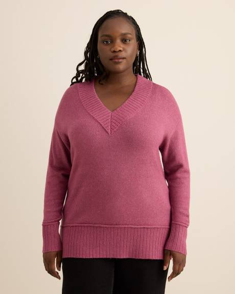 Pull tunique &agrave; encolure en V