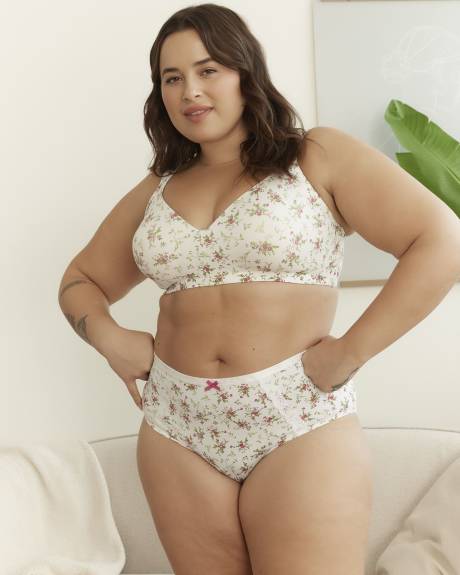 Floral Brief with Lace Appliqué - ti VOGLIO