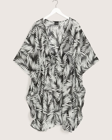 Floral Print Short-Sleeve Cover-Up Dress - Cover Me