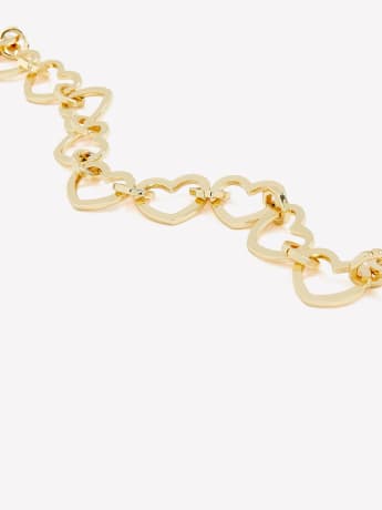 Short Golden Heart Link Necklace