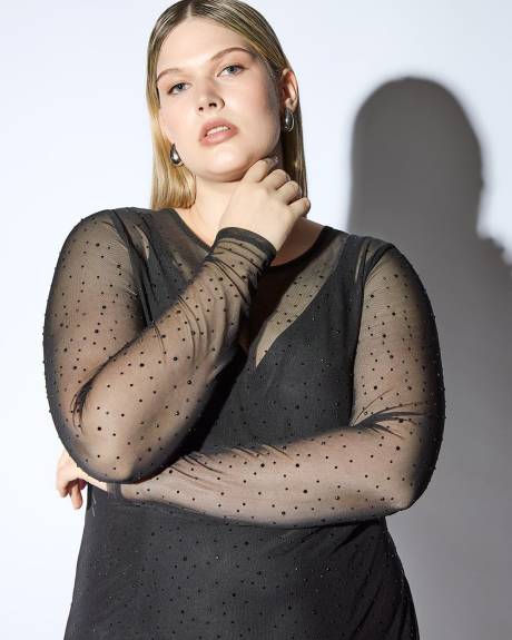 Meredith Shaw x PENN - Black Mesh Midi Dress with Removable Lining
