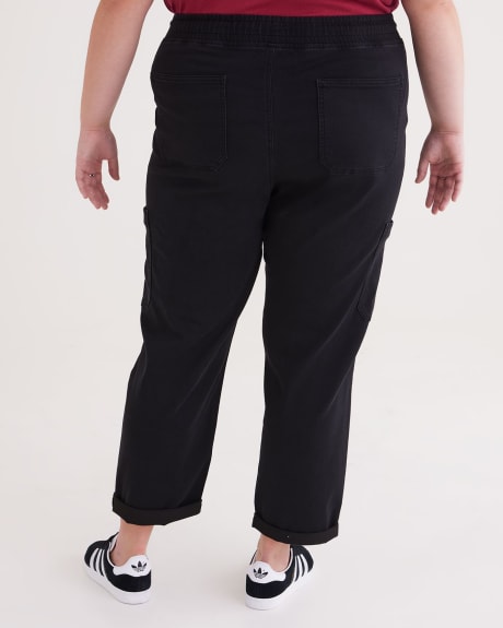 Pantalon style jogger cargo en denim extensible, délavé noir, coupe 1948 - d/C JEANS