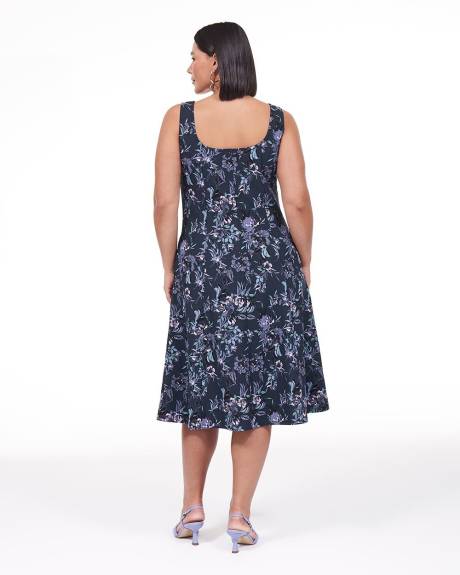 Sleeveless Fit and Flare Midi Dress - Addition Elle