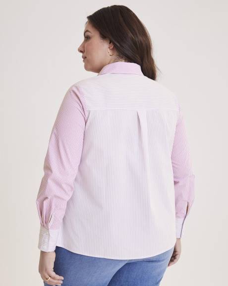 Striped Long-Sleeve Button-Down Shirt