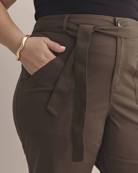 Pantalon écourté en coton à jambe ballon