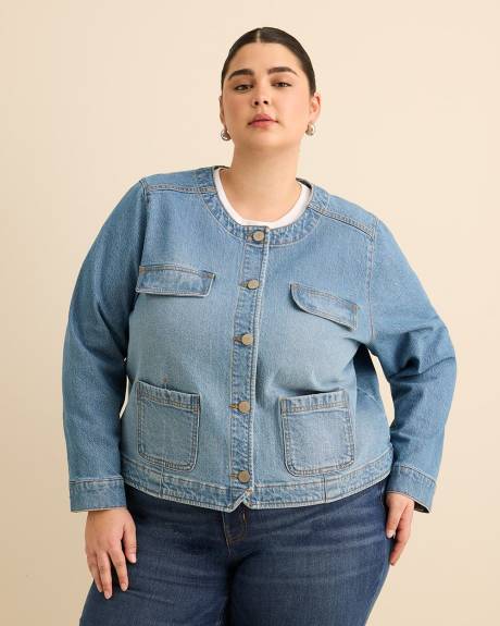 Veste en denim courte sans collet - d/C JEANS
