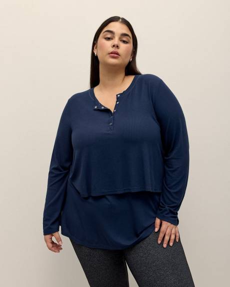 Responsible, Ribbed Henley Fooler Top - Active Zone
