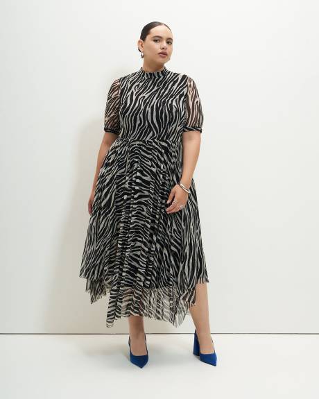 Midi Knit Dress with Shark-Bite Hem - Addition Elle