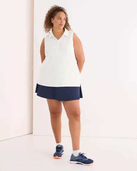 Responsible, Dark Blue Knit Skort with Crossover Waistband - Active Zone