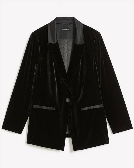 Meredith Shaw x PENN - Veston en velours noir avec col tailleur