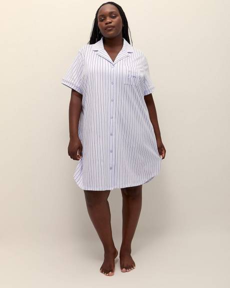 Chemise de nuit boutonnée à rayures - ti Voglio