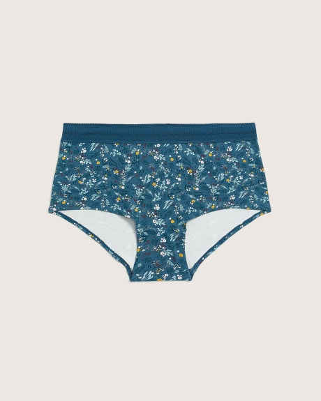 Boyshort With Lace Waistband and Floral Print - ti Voglio