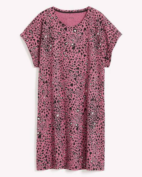 Chemise de nuit courte en coton à imprimé et à manches courtes - ti Voglio