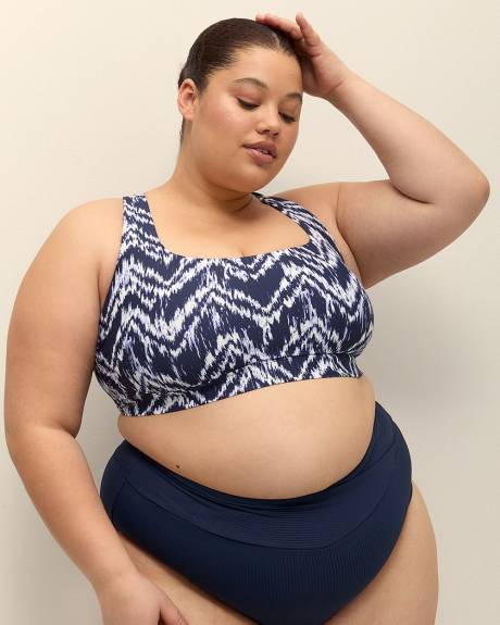Fooler Tankini Top with Herringbone-Print Bandeau