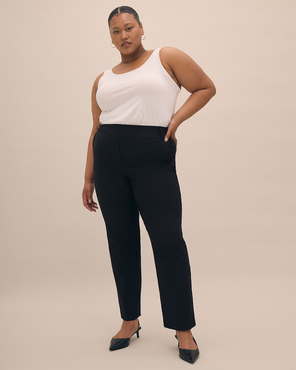 Wrinkle-Free Stretch Dress Pants Plus Size for Women Pull-on Pant Ease into  Comfort Office Pant : : Clothing, Shoes & Accessories