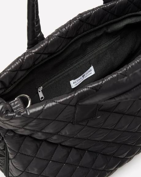 Black Quilted Tote Bag - Active Zone