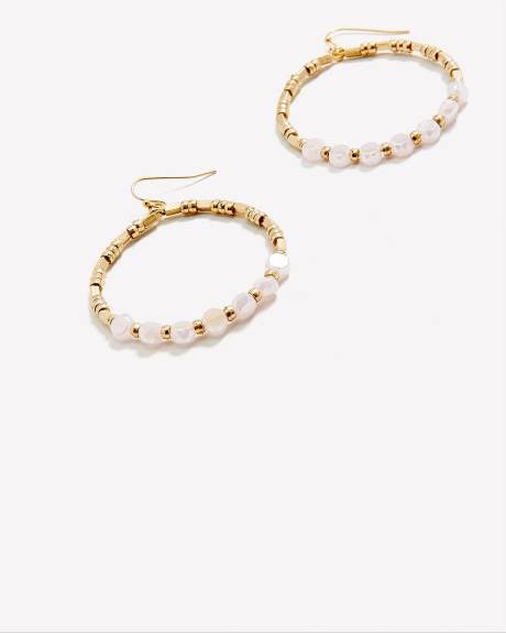 Golden Beaded Hoop Earrings