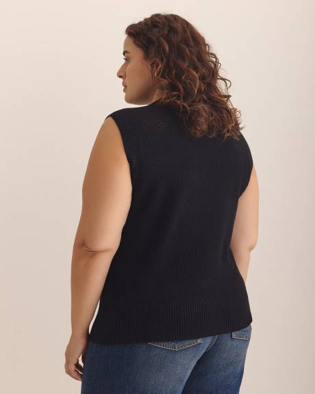Veste en tricot à mailles torsadées, tissu responsable