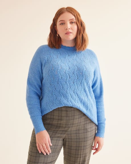 Pointelle Sweater with Scallop Edges
