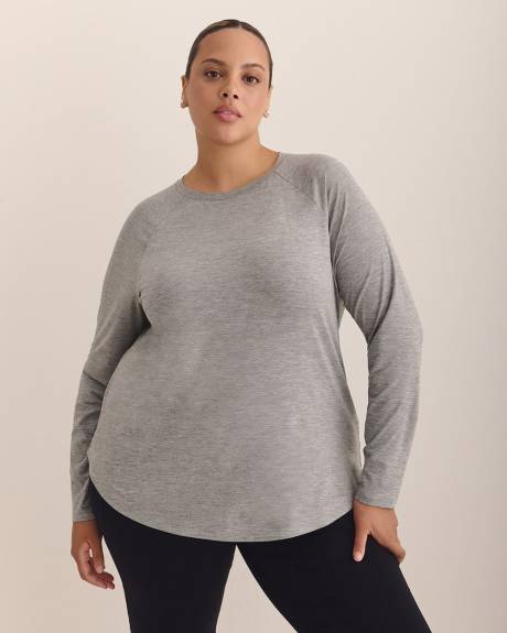 T-shirt à manches longues et col rond, tissu responsable - Active Zone