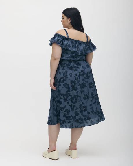 Floral Off-Shoulder Dress with Removable Straps - Addition Elle