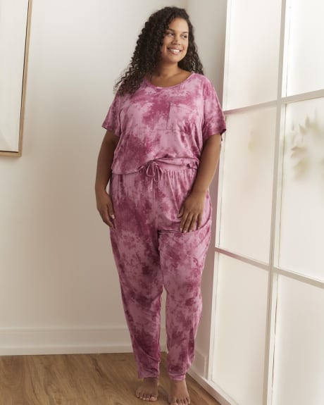 Pantalon pyjama imprimé de style jogger, tissu responsable - tiVOGLIO