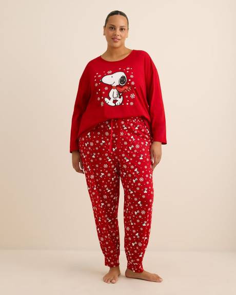 Red Snoopy Long-Sleeve Pyjama T-Shirt - ti Voglio
