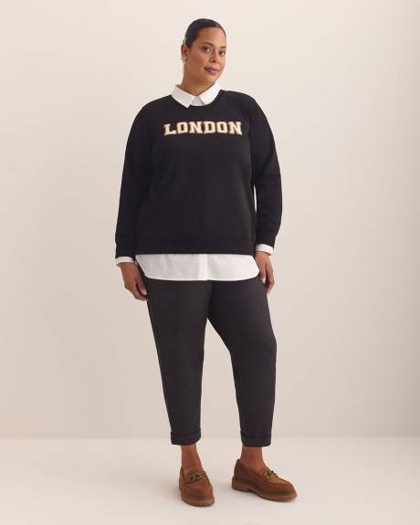 Pull en tricot molletonné à col rond