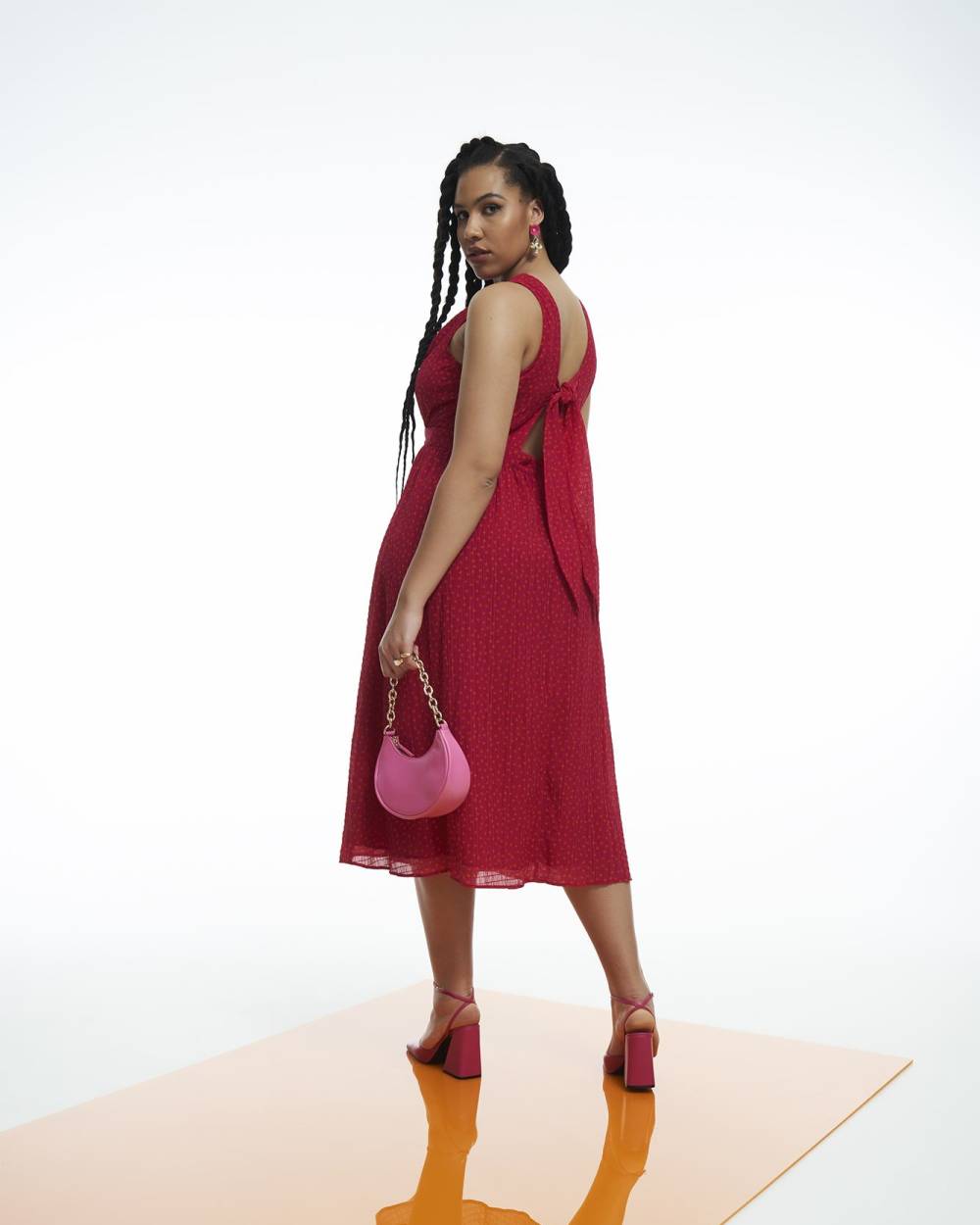 Woven Textured Maxi Dress with Open Tied Back Addition Elle Penningtons