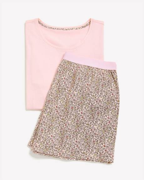 Ensemble de pyjama t-shirt et boxer rose - ti Voglio