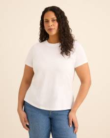 Haut &agrave; col rond et manches courtes