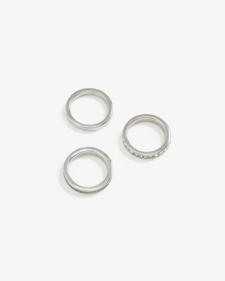 Silver Paper Glitter Rings, Set of 3