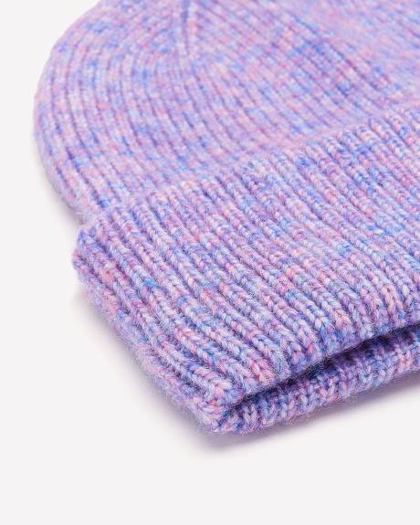 Ribbed Knit Cuff Beanie with Polar Lining