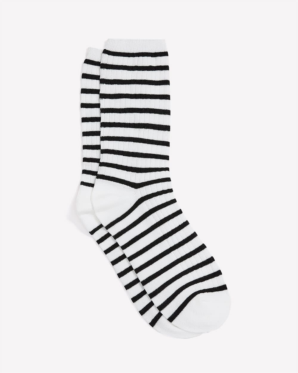 Chaussettes à rayures noir et blanc