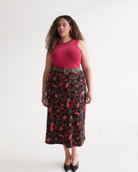 Sleeveless Sweater with Pointelle Stitches