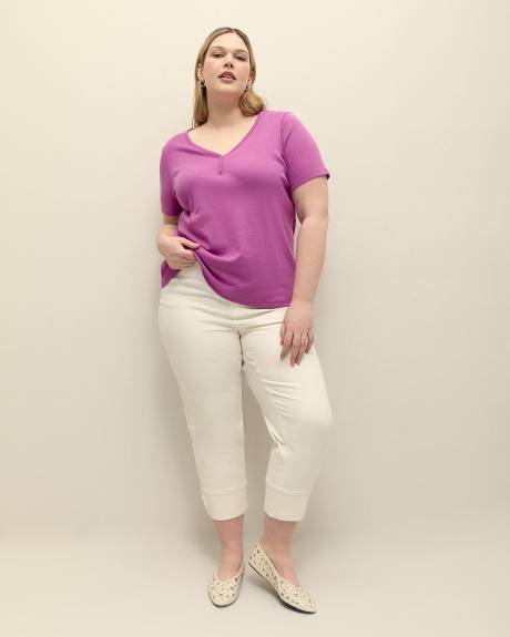 T-shirt en tricot côtelé, coupe girlfriend - Essentiels PENN.