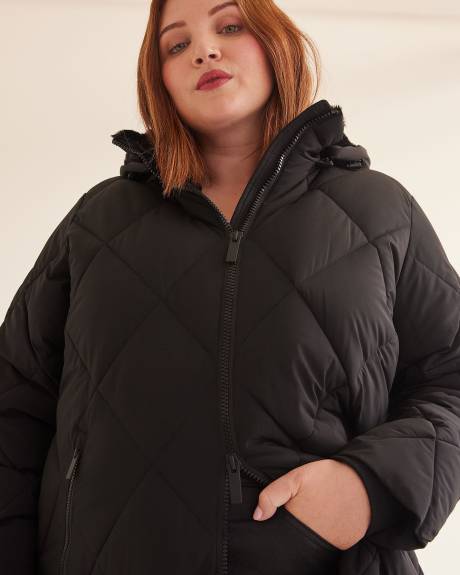 Responsible, Long Black Puffer Winter Coat